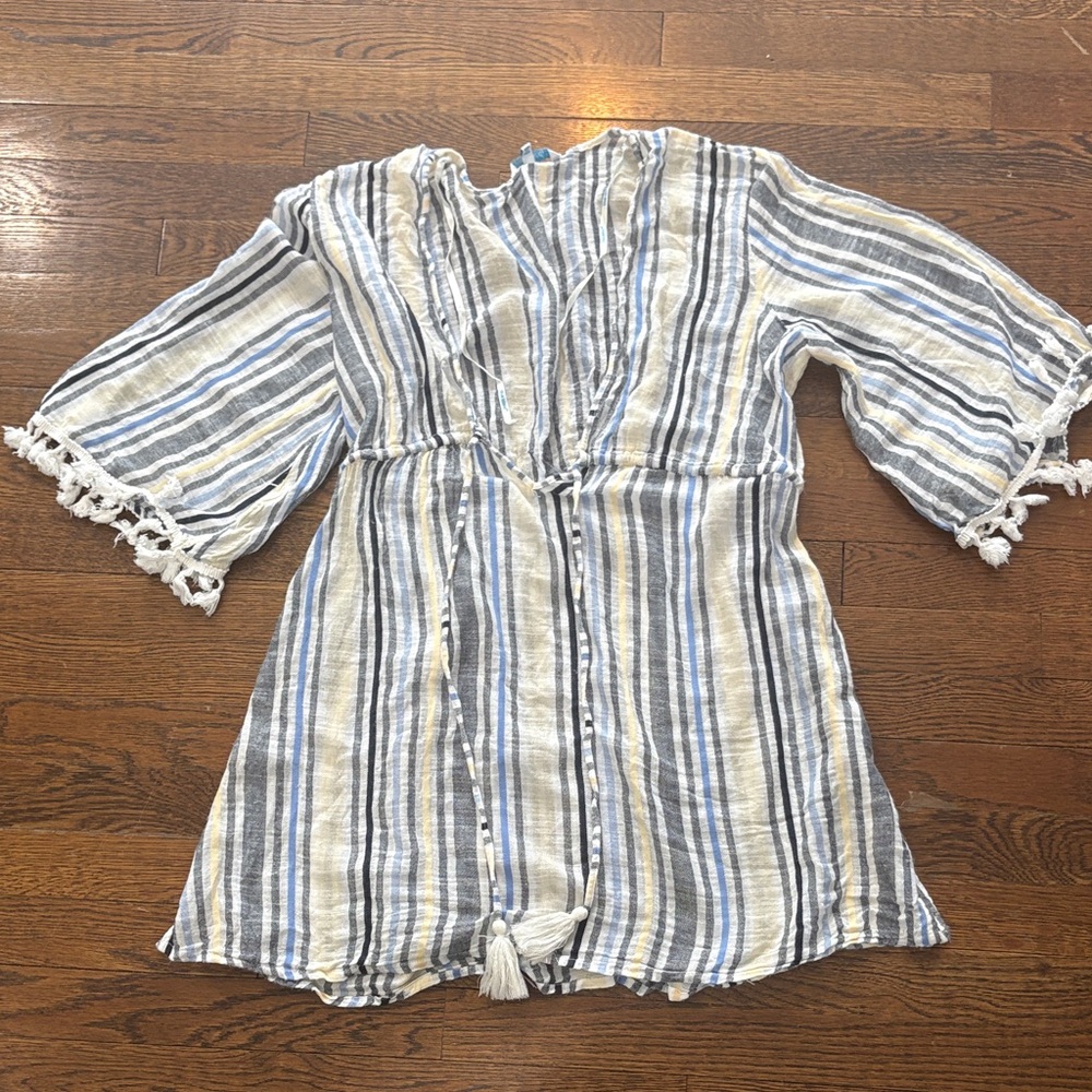 Blue Island Navy and Cream Striped Garment
